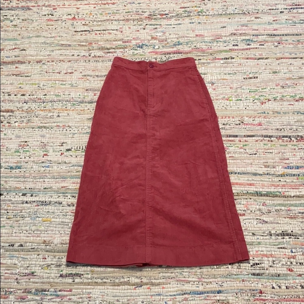Hot pink corduroy skirt